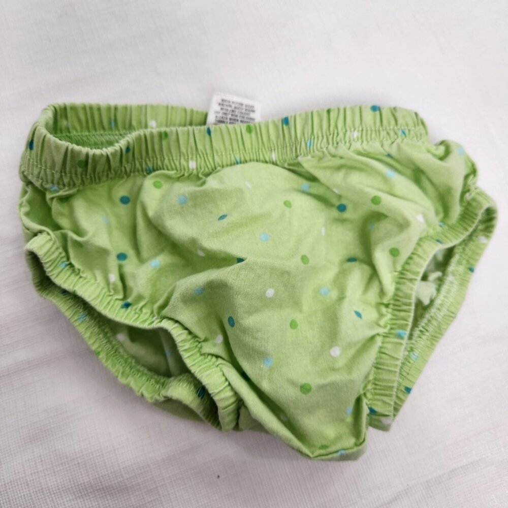 Polka Dot Green Diaper Cover Shorts 3 Month Bottoms Infant Baby